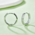 S925 Argent Sterling 40pcs Moissanite Huggie Boucles d'oreilles Hoop Femmes 14,5mm Platine plaqué GR