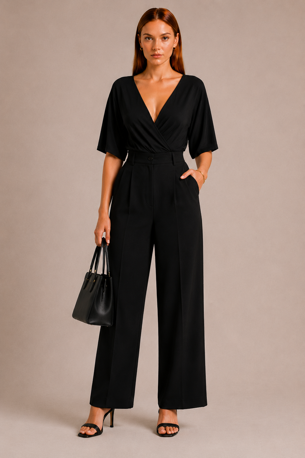 Femme Deep V Cou à col court Bodysuit Elegant Stretch Basic Top