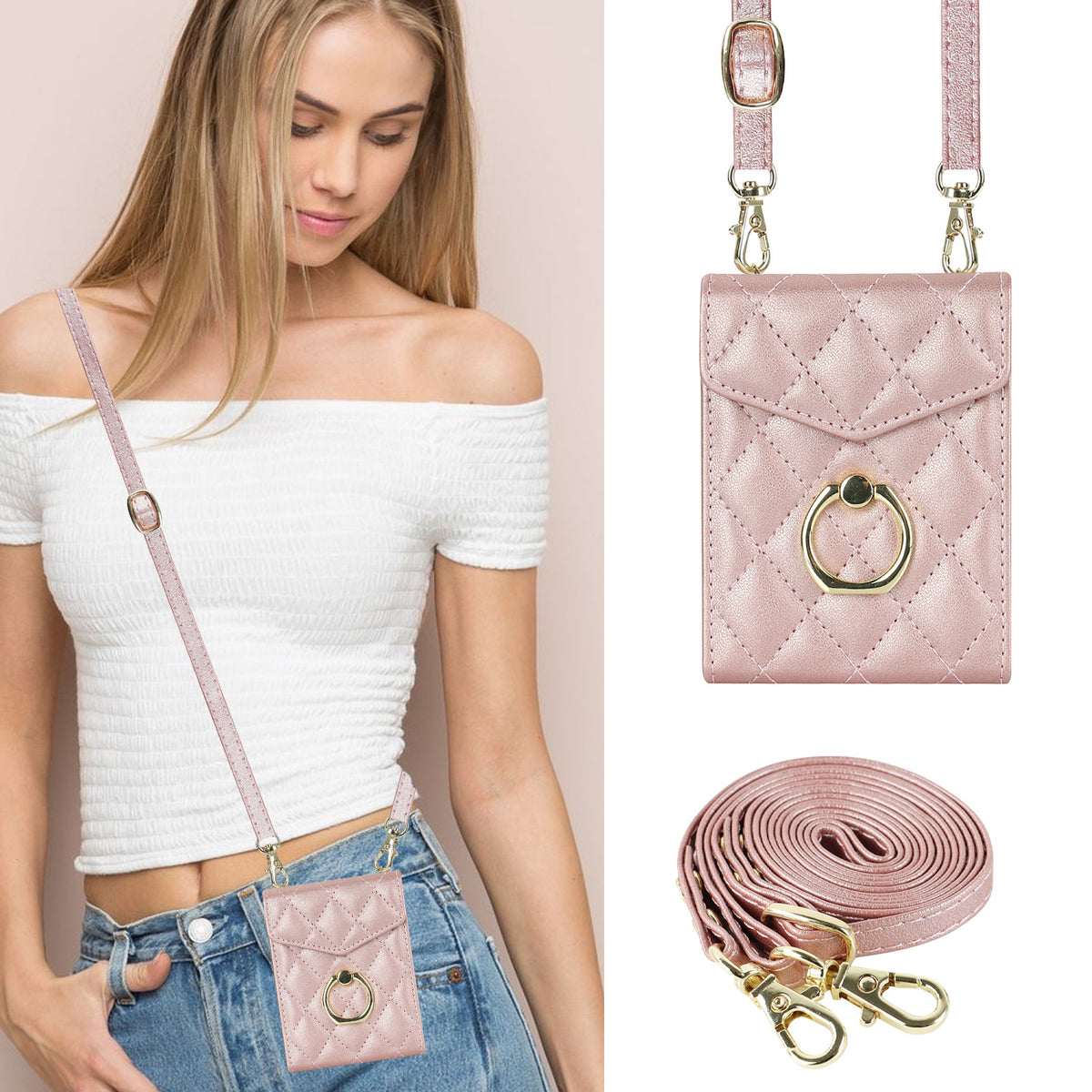 Étui de téléphone pliant Crossbody pliant résistant à la chute