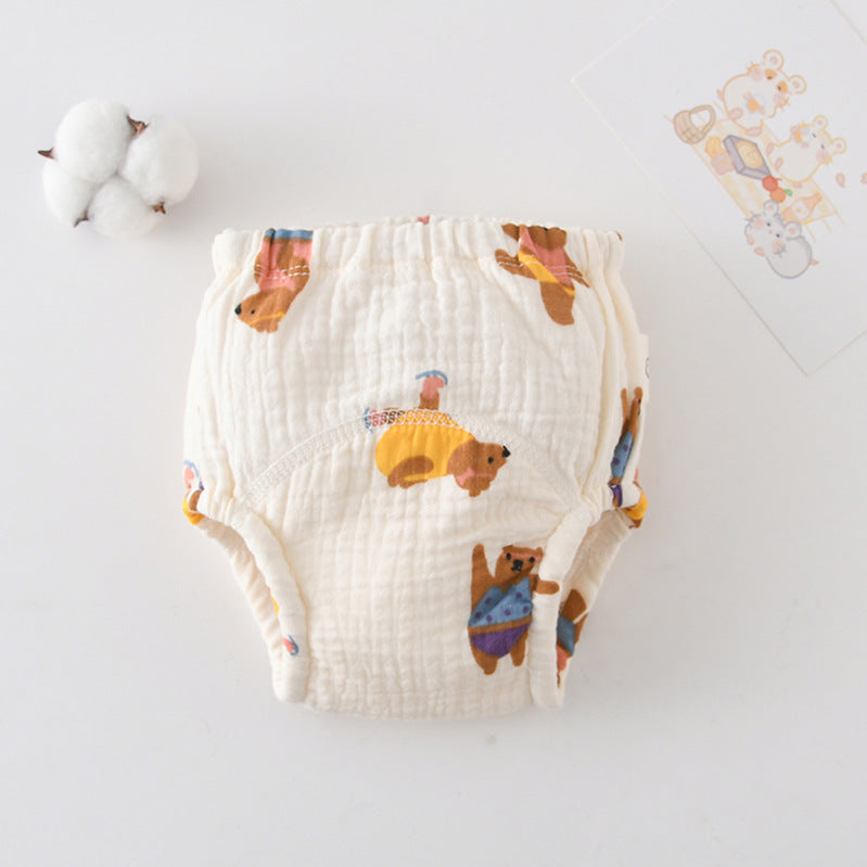 Pantalon d'entrainement en Urine pour bébé en coton Gauze Pantoufles pures à couches