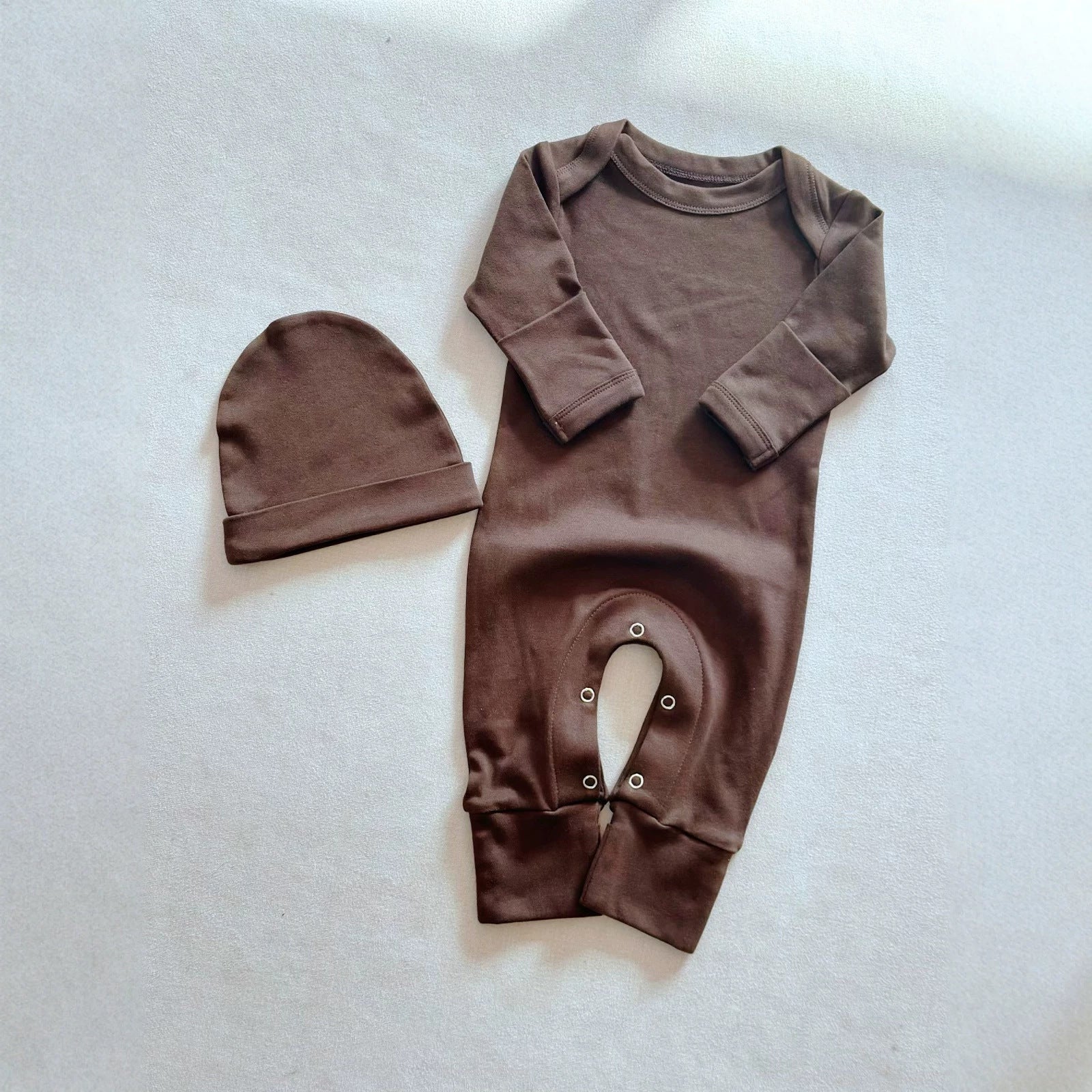 Hiver bébé couleur solide combinaison de saut manches longues nouveau-né sac veste de pet