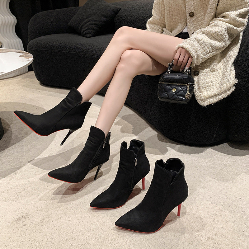 Bottes de Stiletto sexy à fond rouge pour femmes