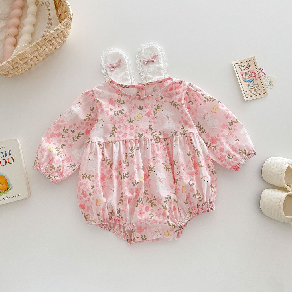 Bébé Floral Onesie Lapin combinaison de saut
