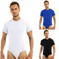 Men's Short Sleeve Round Neck Button T-Shirt