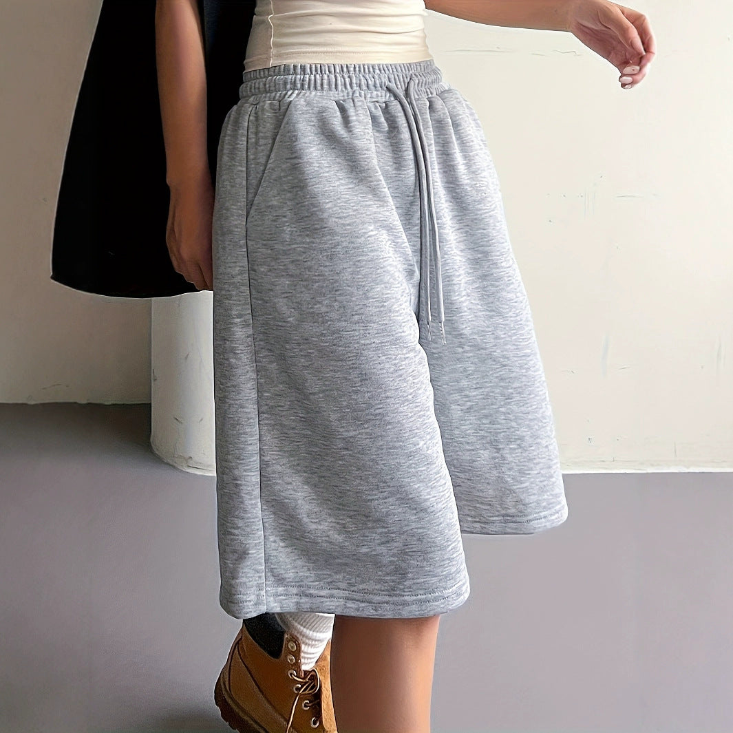Shorts de sport à cordons larges pour femmes