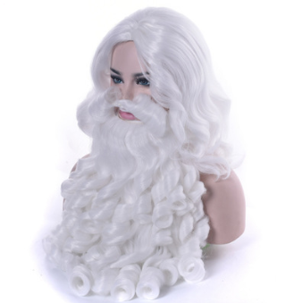 Bière de Noël Santa perruque Cosplay tête barbe perruque kit