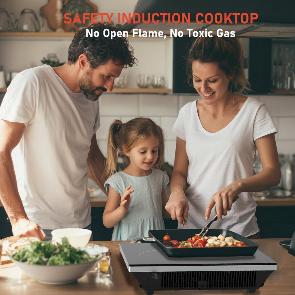 Cuisinière à induction de panneau en cristal noir 2200W
