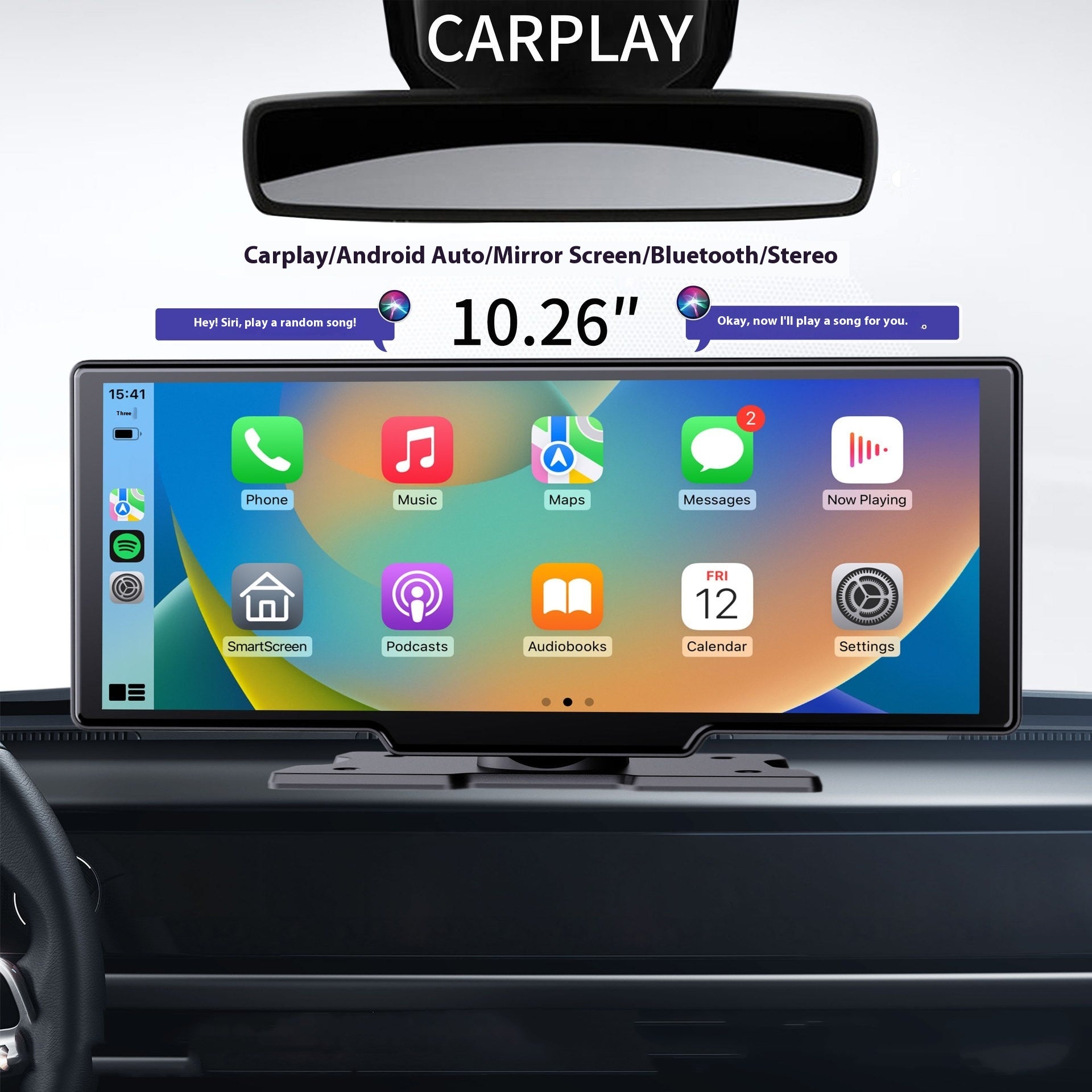 Wireless Carplay Light Sense Wifi Navigation Enregistreur de conduite