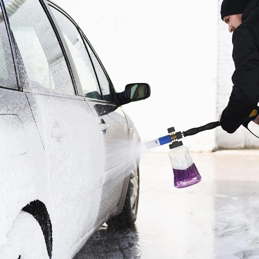 Bouteille de canon à savon à pression de lance à mousse de neige à libération rapide