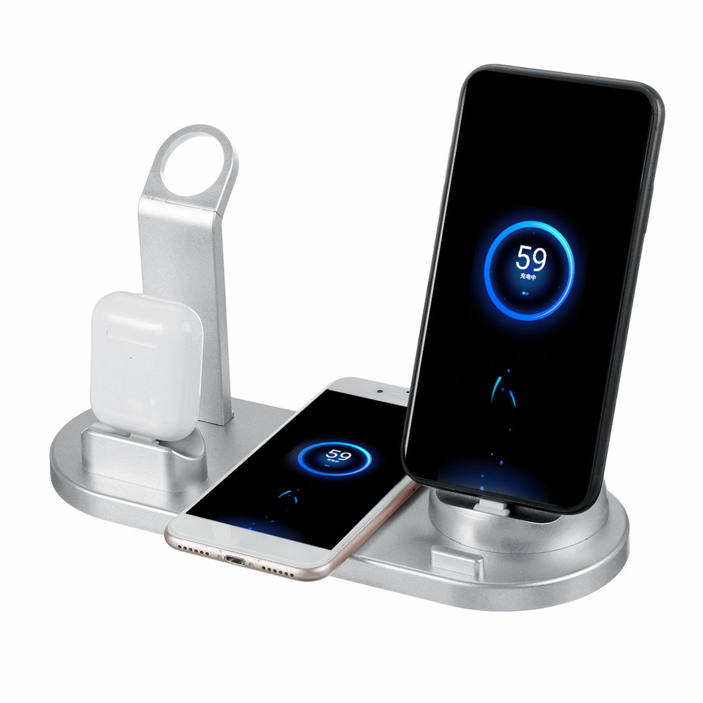 Casque de téléphone mobile Base de bornes de recharge sans fil à trois en un
