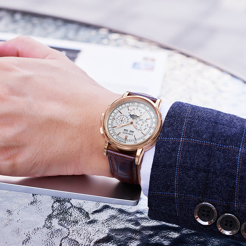 Montre d'affaires mécanique automatique pour hommes