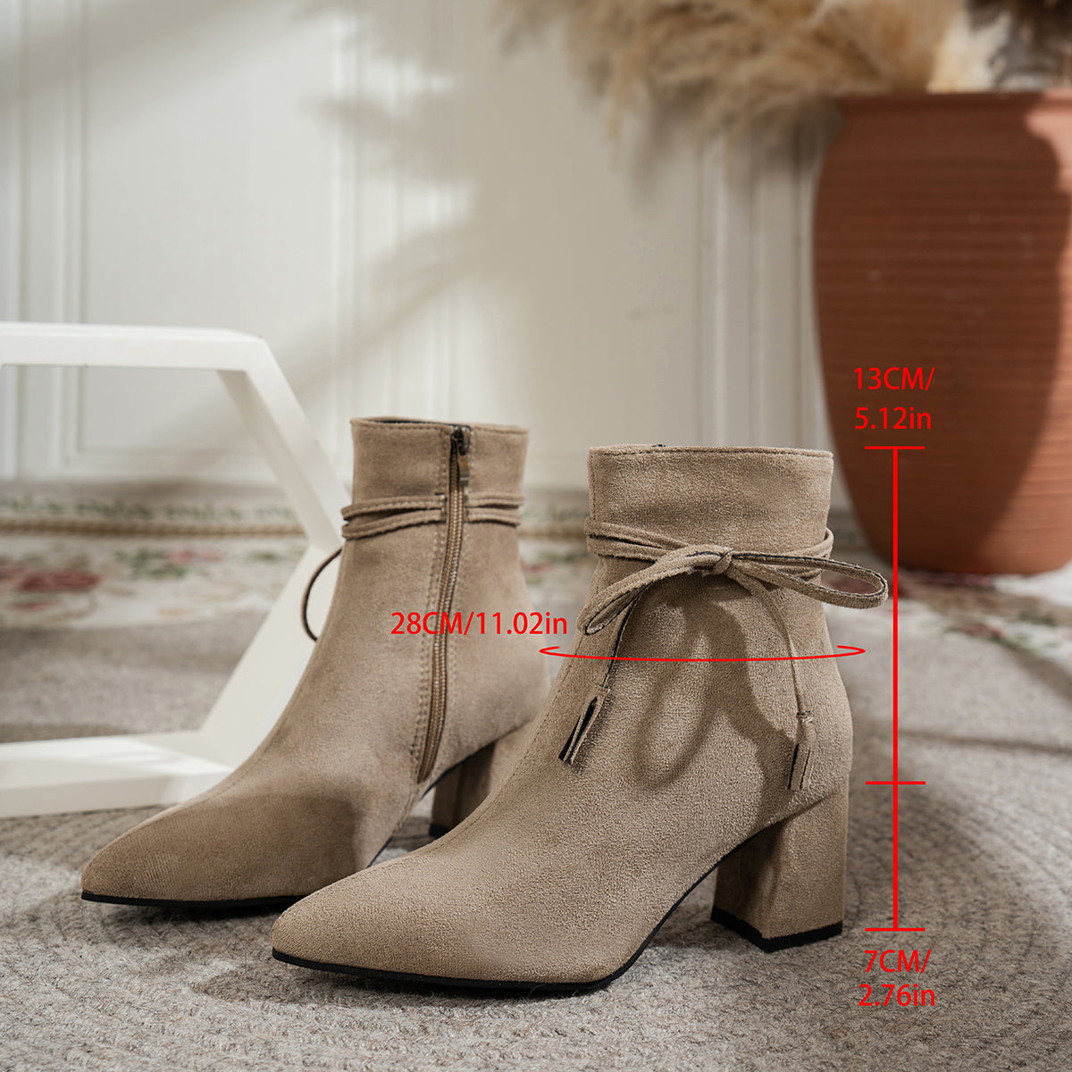 Femmes Martin Bottes Arrivée Coréen Style Bow Side Zipper Bloc Talon Mode Bottes Femmes P