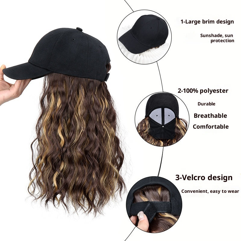 Capuchon de cheveux de taille moyenne avec perruque en une femme