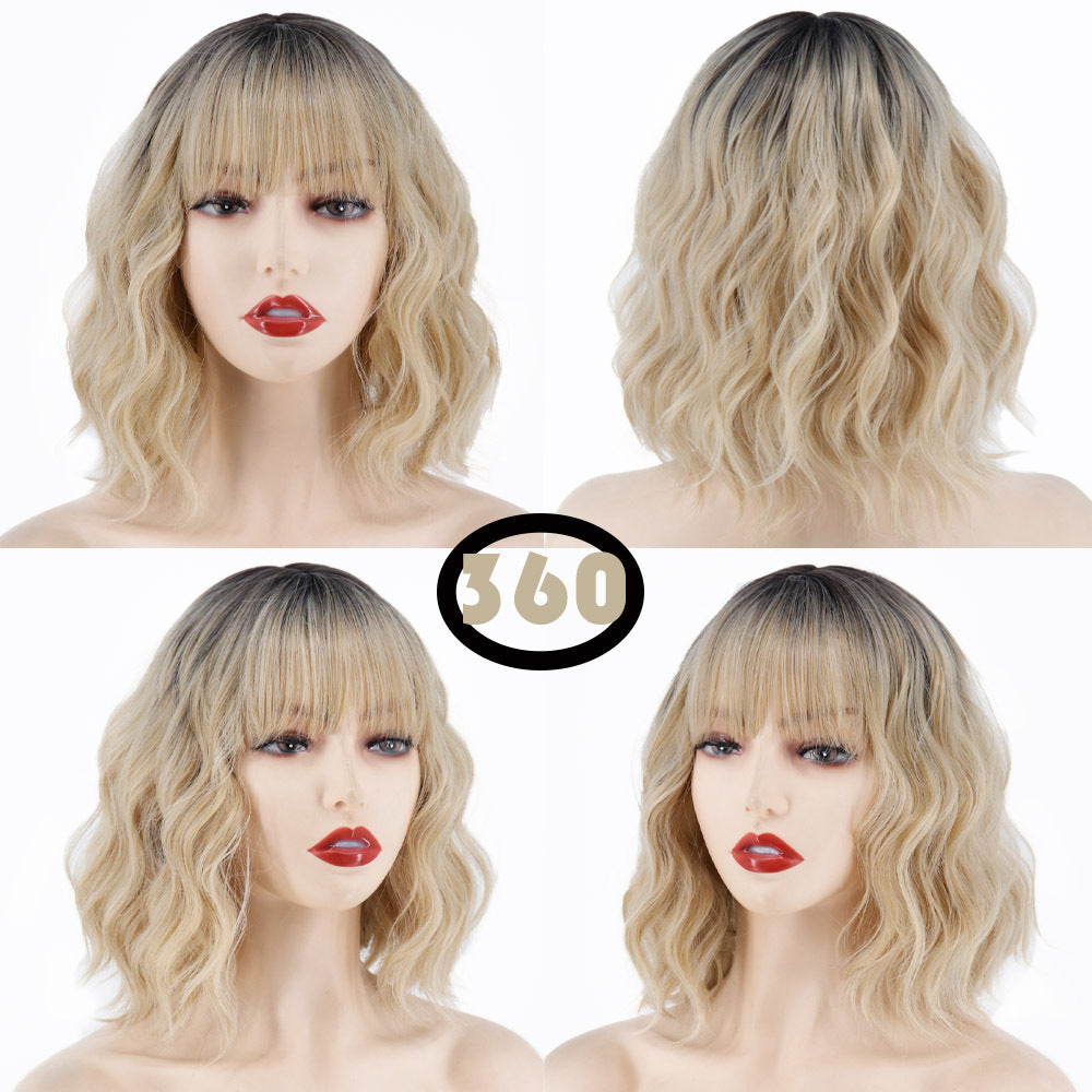 Blonde Long Curly Hair Stage Performance Wig Dance Habiller