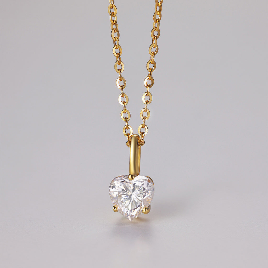 S925 Argent plaqué or 6x6mm Collier en mousse 45cm D Couleur VVS1 GRA Certifié boîte cadeau