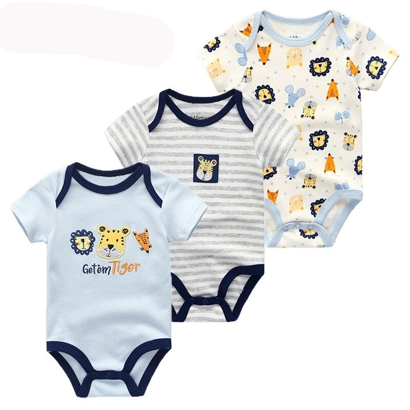 Nouveau-né RomperPure CottonTriangle Coupe unique avec manches courtes