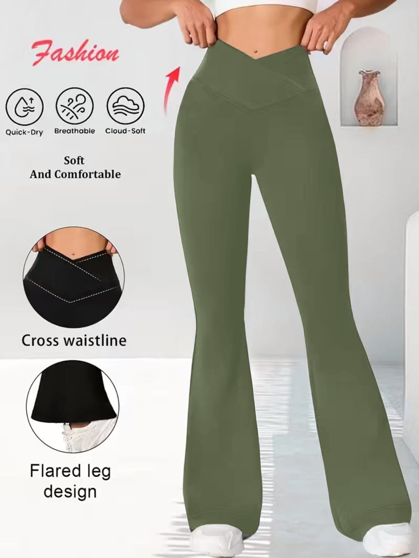 Pantalons de danse à large leg nu