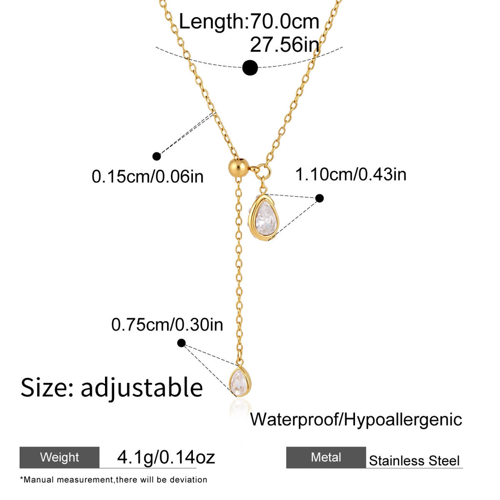 Collier long en acier titane à chaîne de traction réglable