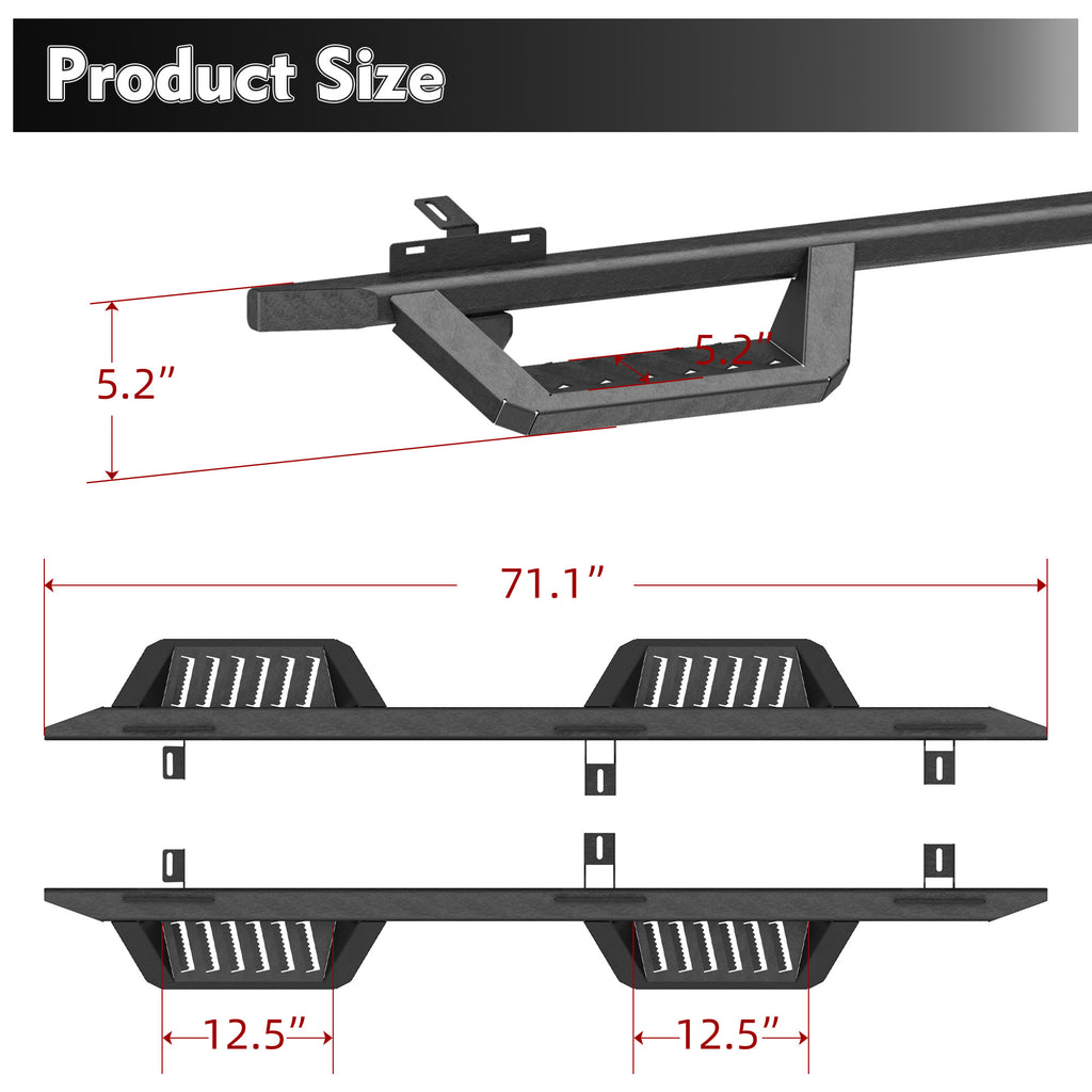 Barres Running Boards Compatibles avec Wrangler JK 4 Portes