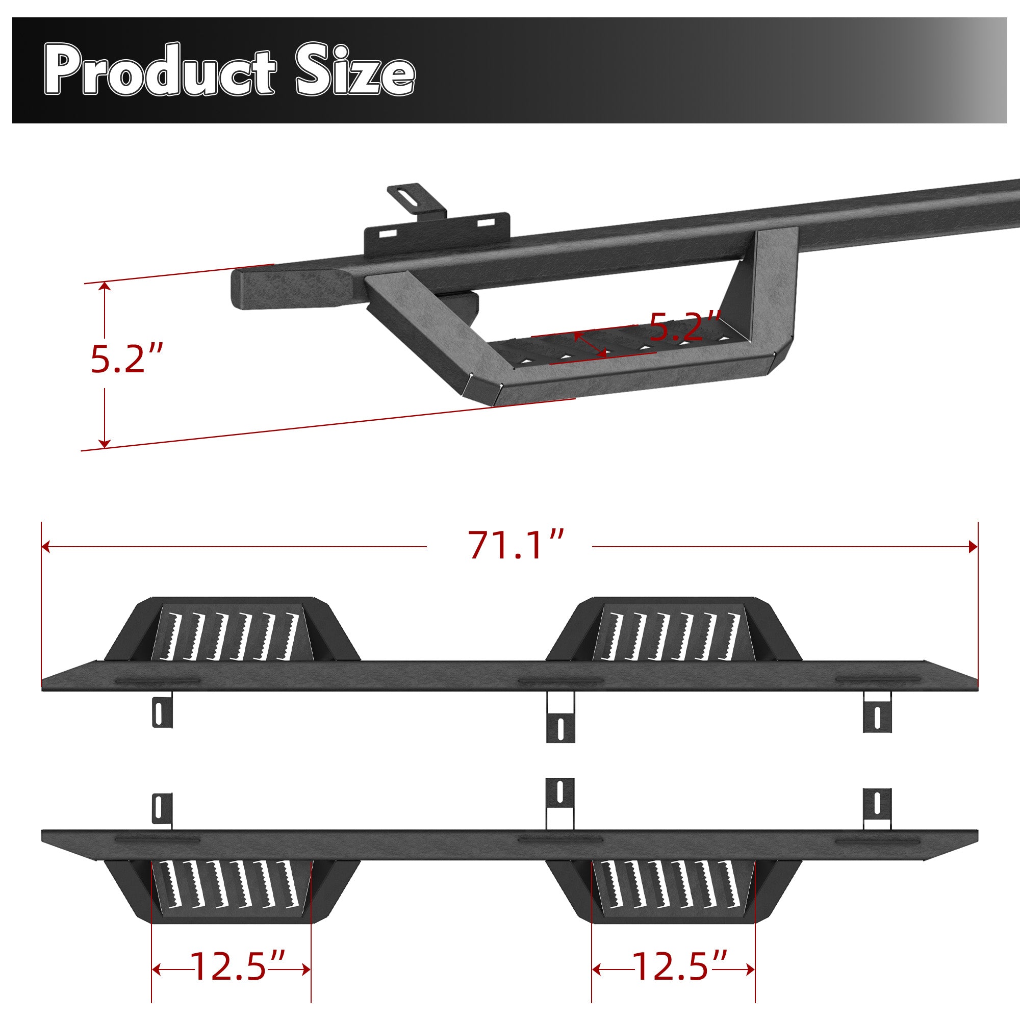 Barres Running Boards Compatibles avec Wrangler JK 4 Portes