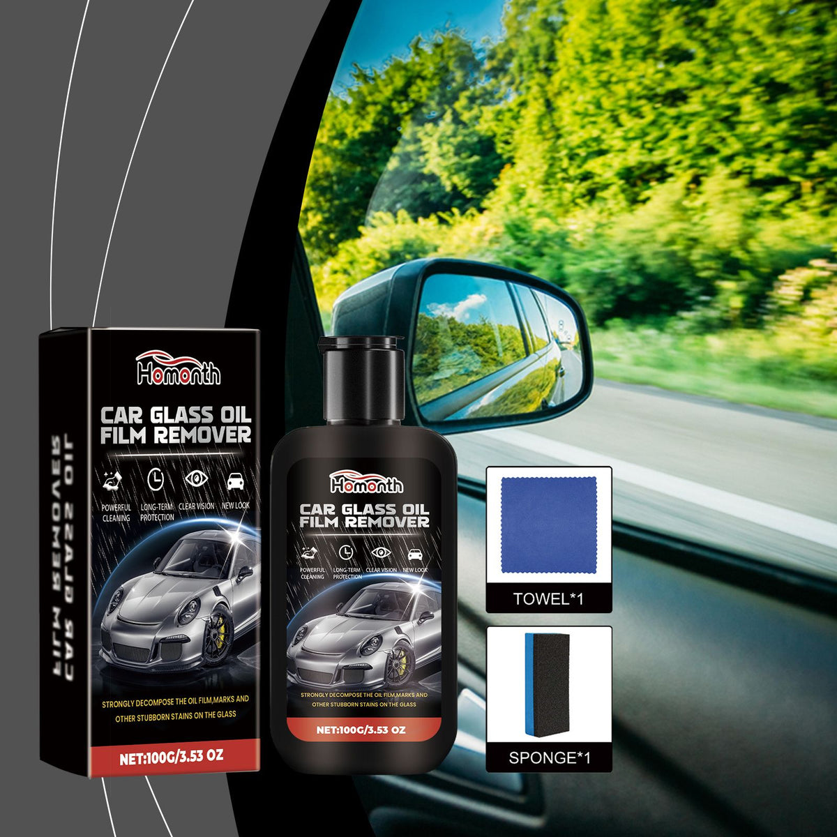 Kit d'enlèvement de film d'huile de verre automobile HOMONTH