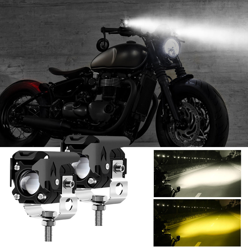LED Bi-color jaune et blanc lumière de travail externe lumière de moto