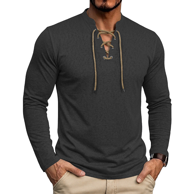 T-shirt de base à manches longues pour hommes Top