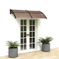 Auvent de porte 80x38in avec panneau en polycarbonate brun et support noir