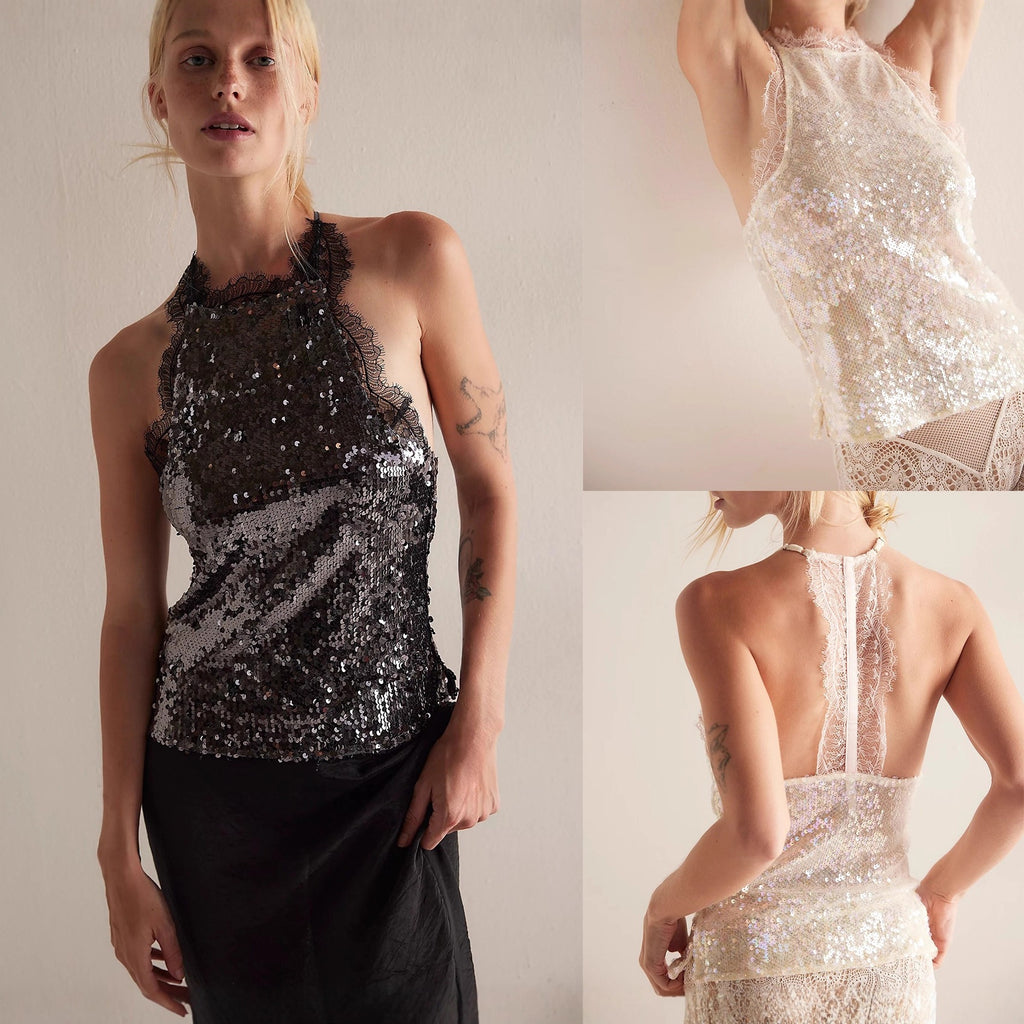 Women's Camisole Top with Design and Open Back