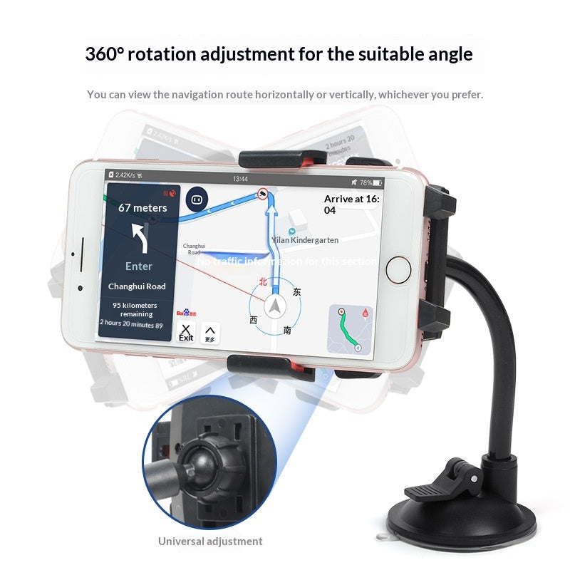 Pare-brise Hose Style Support de téléphone de voiture Suction Cup Mount Center Console Téléphone Brackettout