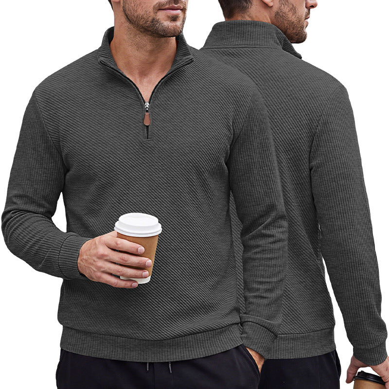 Chemise à manches longues à manches longues pour hommes demi-zip
