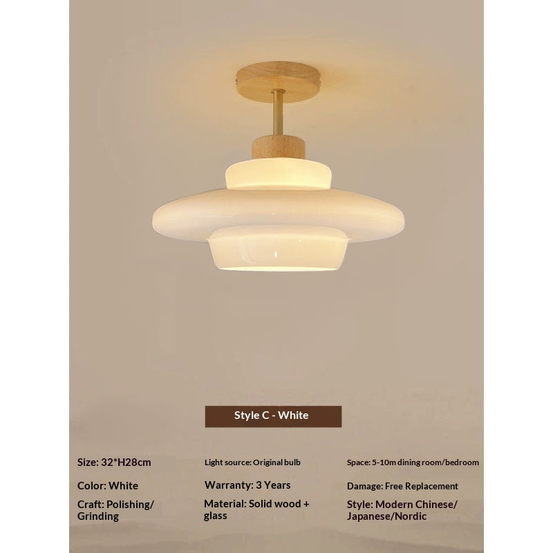 Nordic Modern Cream-toned Mid-century Minimalist Plafond Lumière