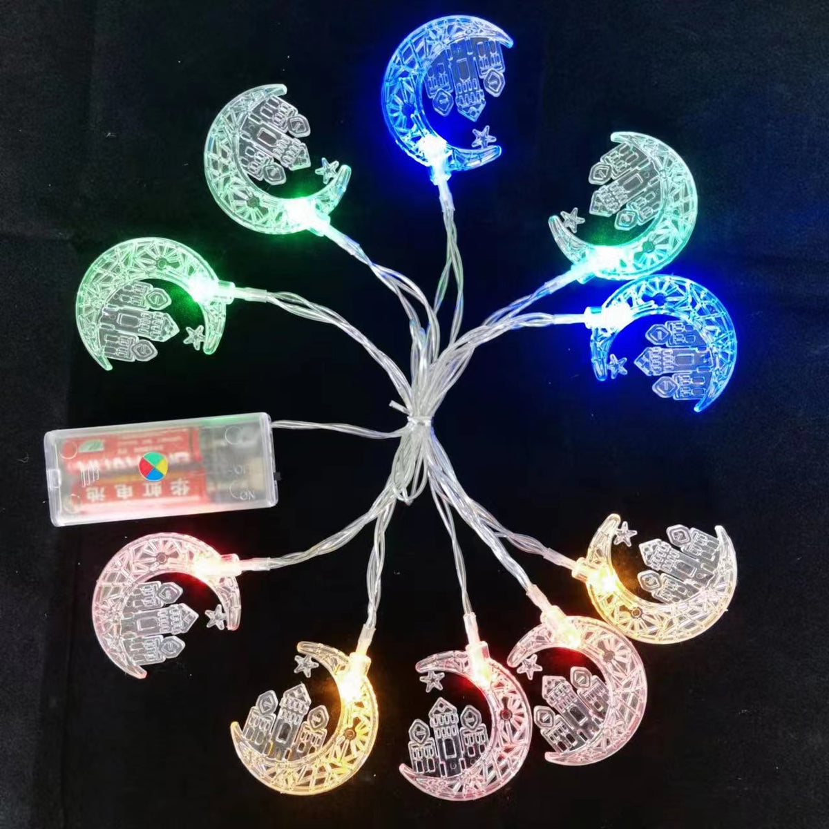 Décoration de vacances de la chaîne d'éclairage LED Lune Castle