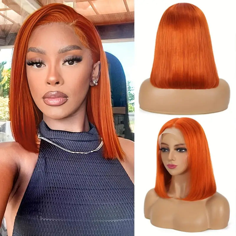 Shangqian Lace Trim Golden Middle Parted Bangs Perruque pleine tête