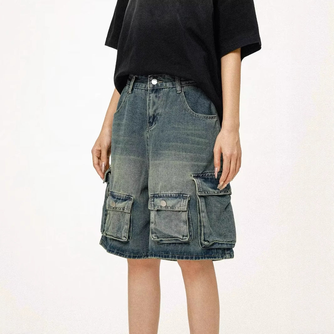 Pantalons d'été vintage multi-poches pour hommes
