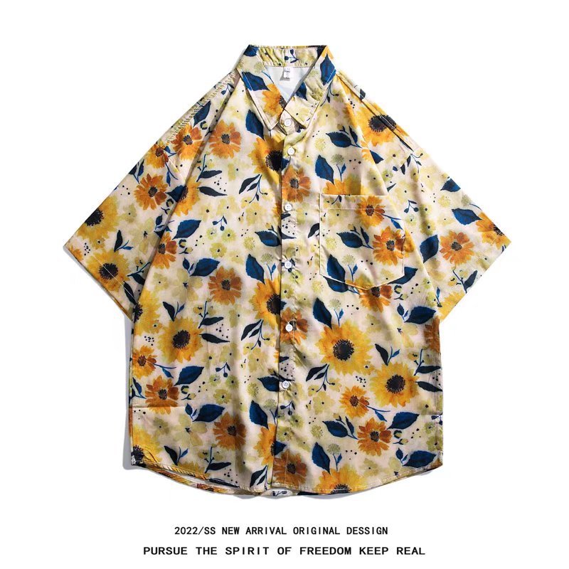 Chemise à manches courtes de plage hawaïenne pour hommes