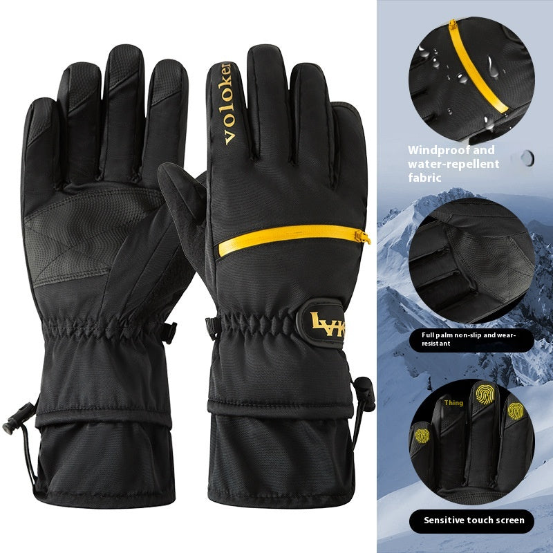 Chaud avec Velvet imperméable à l'eau Cinq gants d'écran tactile doigt