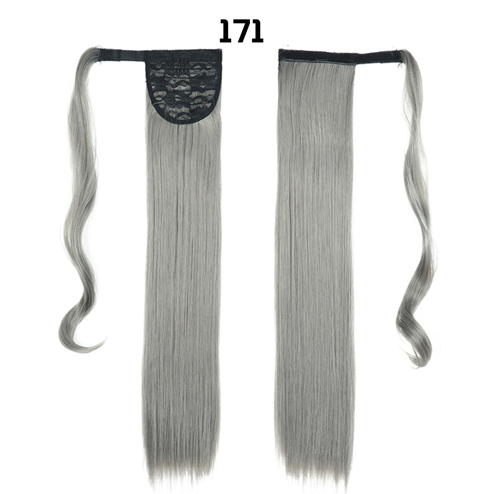 European And American Long Straight Cheveux Velcro Ponytail