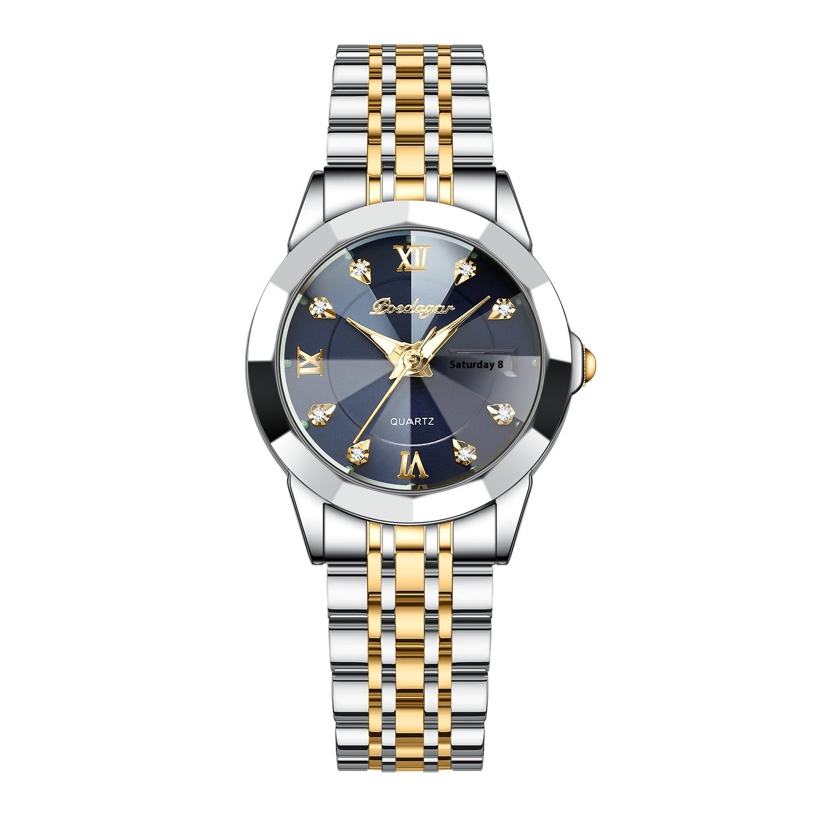 Femmes étanche double calendrier lumineux Wrist Watch