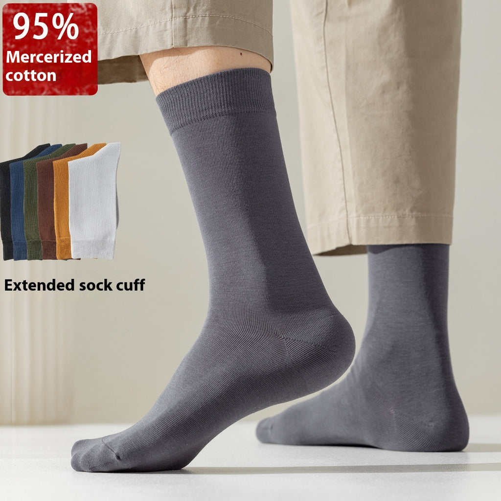 Mi-calf printemps et automne pur coton hommes d'affaires chaussettes