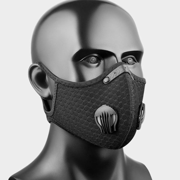 2 Pack demi-couverture visage réutilisable Masque W Filtre Cyclisme Outdoor Sport Masque visage Noir Logiste