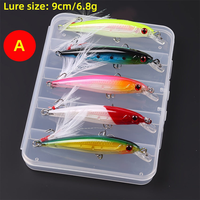 Ensemble de 5 pièces en lure de mennow Bait 9 Cm