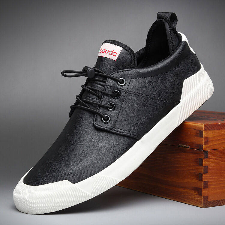 Chaussures en cuir casual pour hommes de style plat