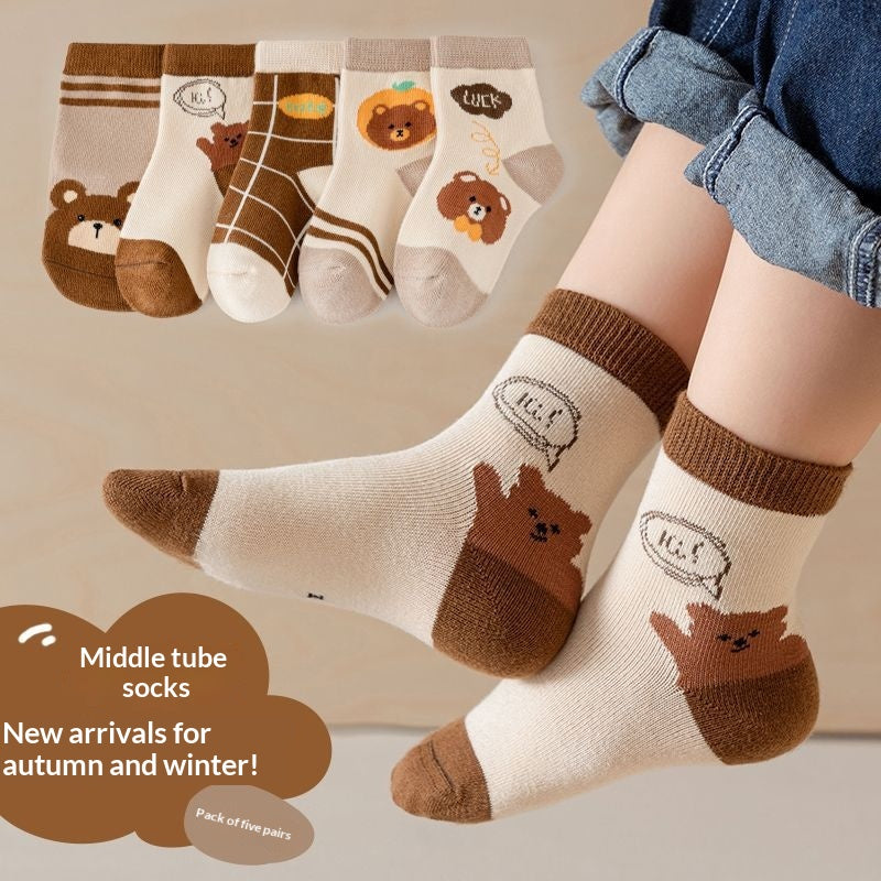Chaussettes en coton sans os respirant mi-calf