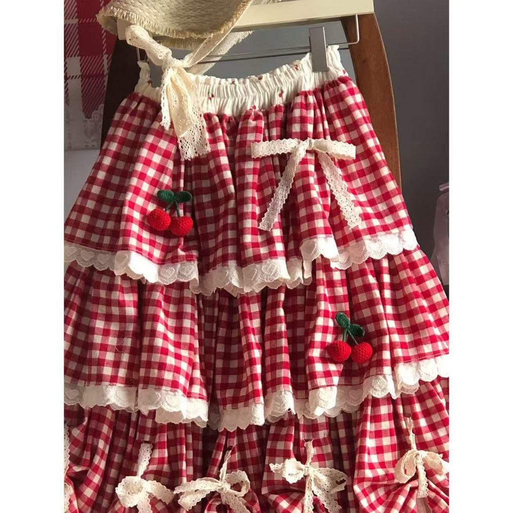 Jupe de patchwork rouge festive pour femmes