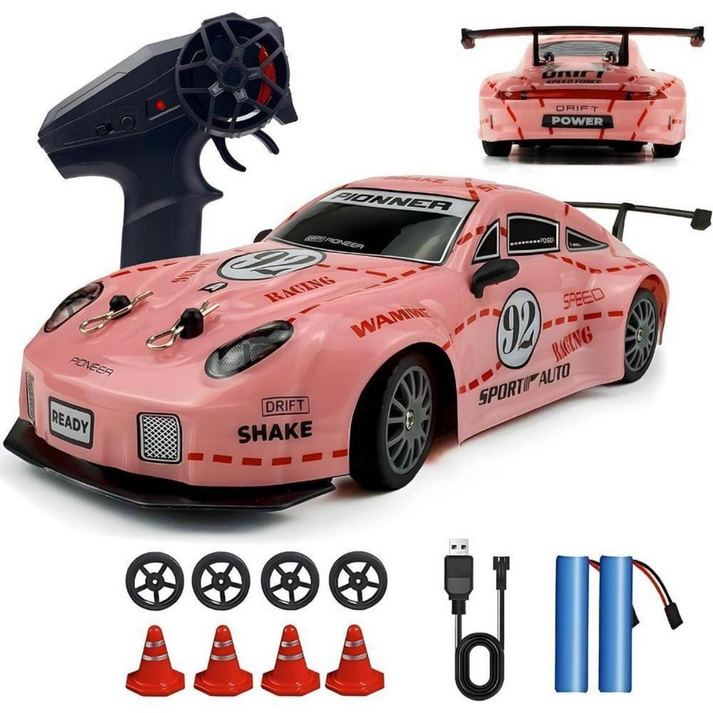 Échelle 2.4GHz 4WD télécommande RC Drift voiture lumières LED haute vitesse Drift pneus enfants jouet Fo