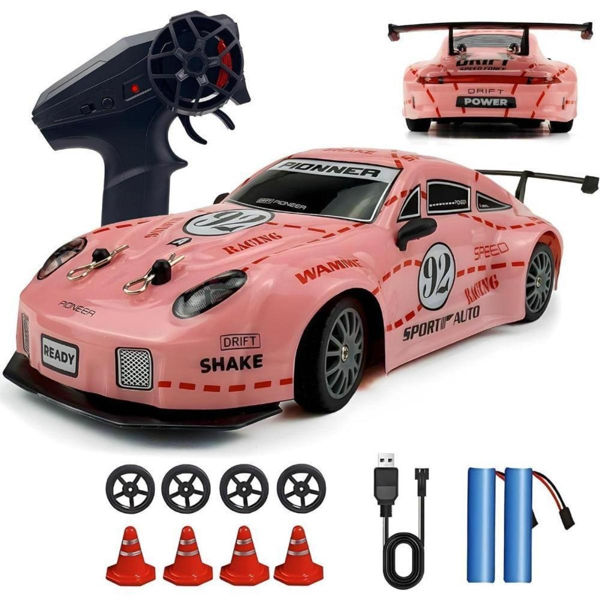 Échelle 2.4GHz 4WD télécommande RC Drift voiture lumières LED haute vitesse Drift pneus enfants jouet Fo