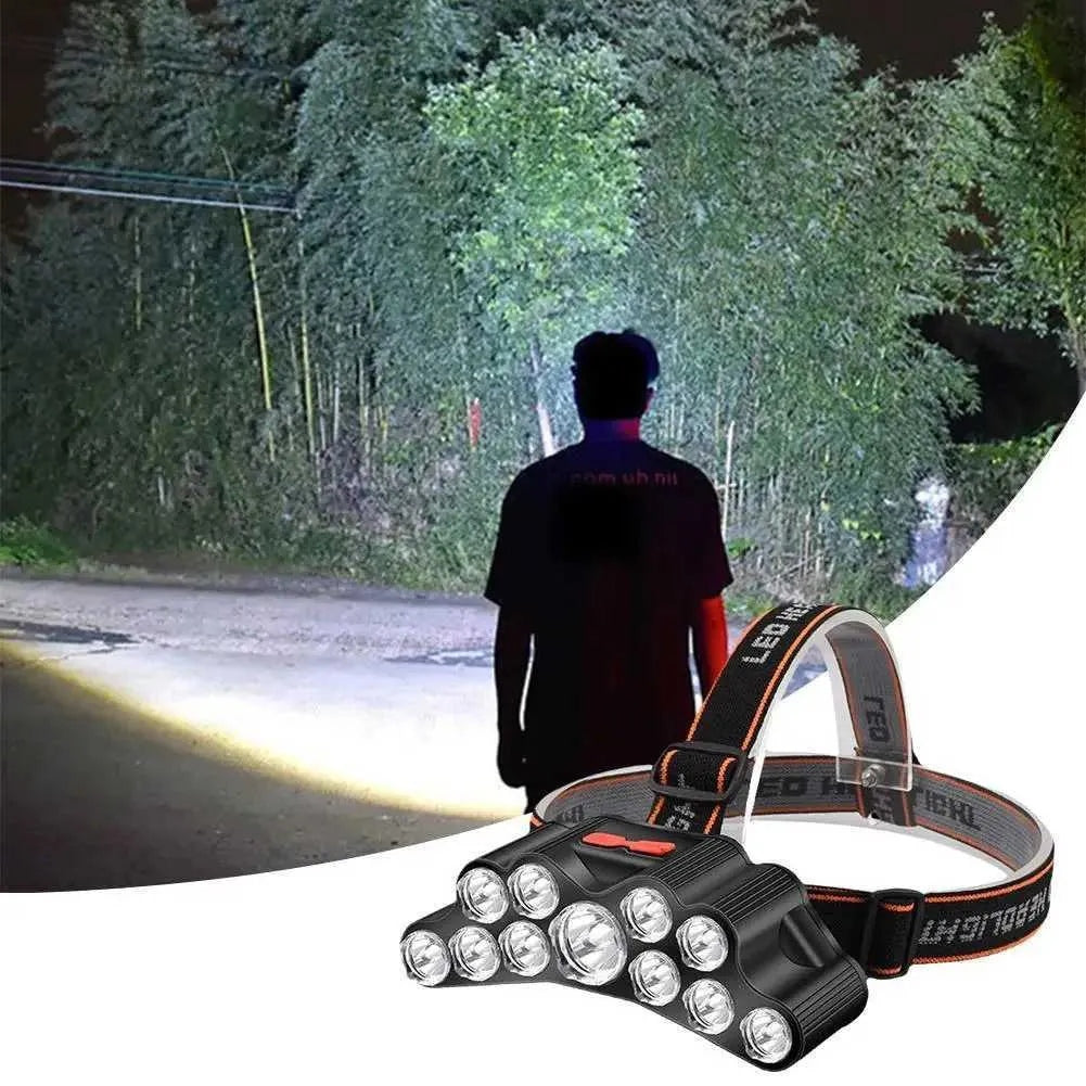 11 LED lampe de poche rechargeable USB avec intégré 18650 Batterie forte lumière Camping Adventu
