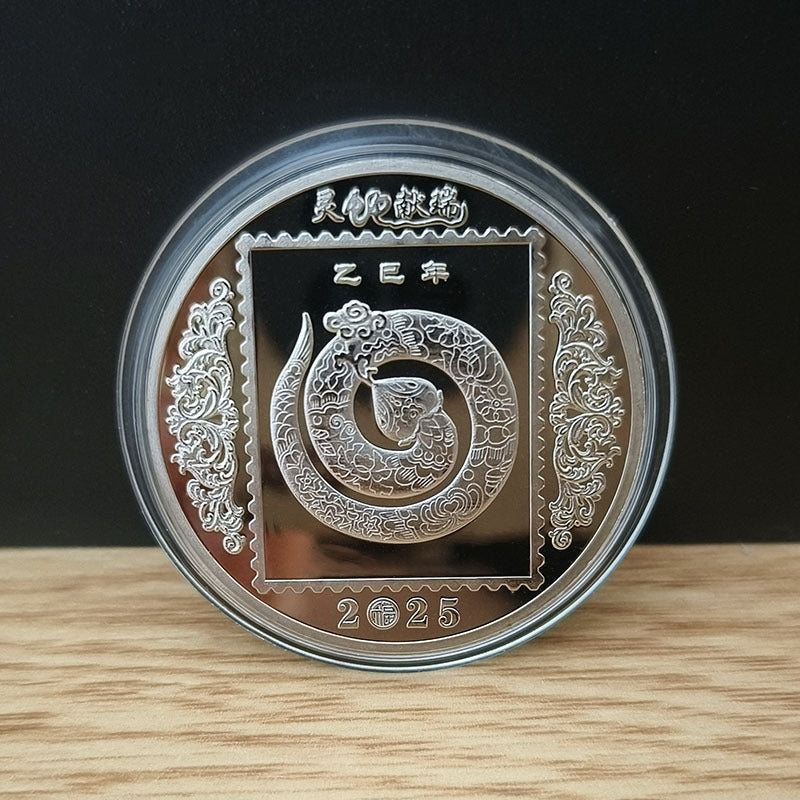 Snake Année Commemorative Médaille Couleur Or plaqué Argent plaqué