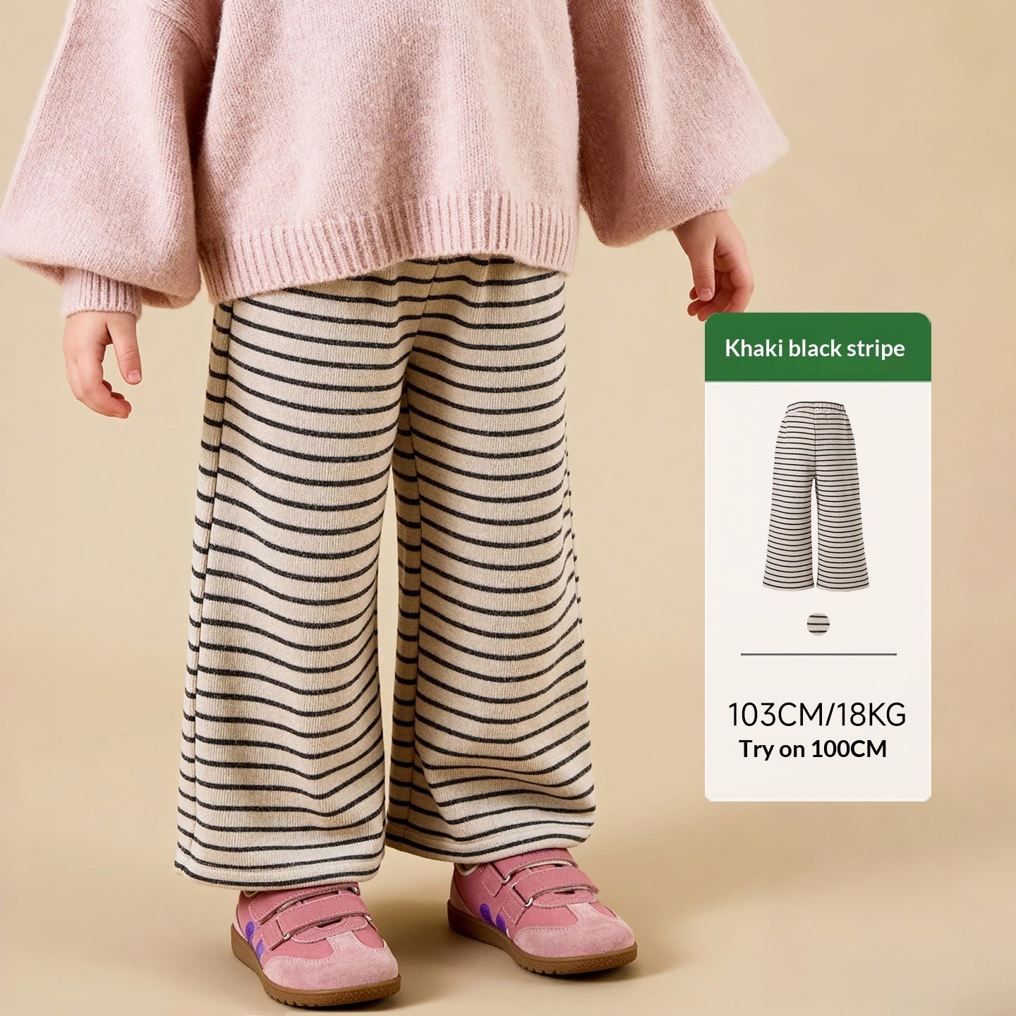 Pantalons à jambes larges et rayées